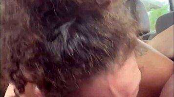 big tits hooker watches cum fill her mouth after street fuck