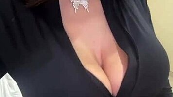 mature woman with huge boobs enjoys her sporty massage session