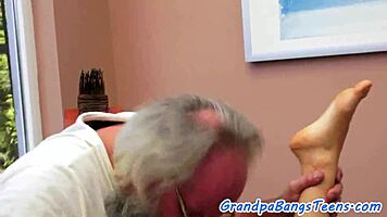 adorable euro babe rides old man to creampie bliss!