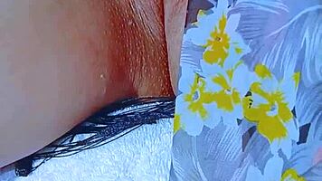 latina brunette plays with glass dildo post beach