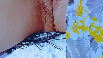 latina brunette plays with glass dildo post beach