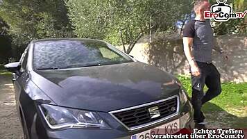 german model invited to first outdoor porno on mallorca street