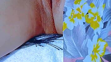 latina brunette plays with glass dildo post beach