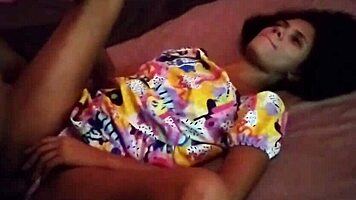 skinny brunette teen anal play in bedroom so tight uh