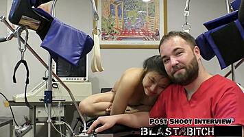 so this patient raya nguyen starts sucking the doctor's cock then gets pounded hard in pov