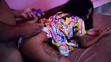 skinny brunette teen anal play in bedroom so tight uh