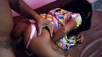 skinny brunette teen anal play in bedroom so tight uh