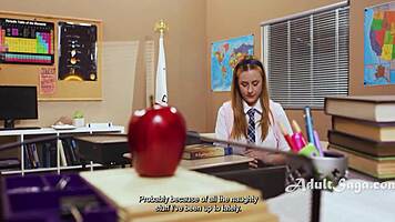 busty student tempts sexy teacher in detention