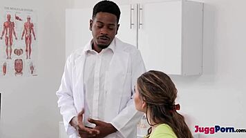 kinky doc shoves bbc down petite throat then fucks