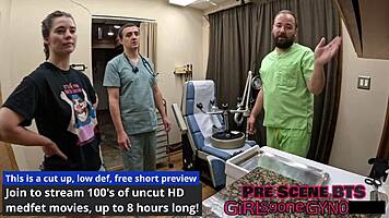 Nurse Bunny spreads cheeks for anal fingering and gaping during her intense yearly physical