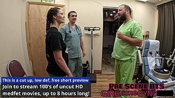 Nurse Bunny spreads cheeks for anal fingering and gaping during her intense yearly physical