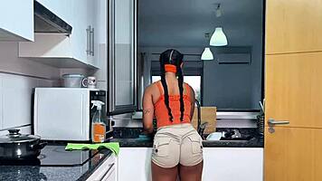 boss rips lingerie off latina whore for deepthroat and doggystyle penalty