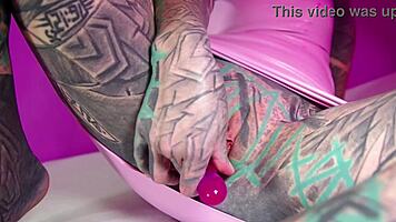watch me stretch my tattooed asshole solo with dildo fisting