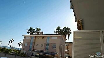 italian sara diamante slurps public cock then rough doggy