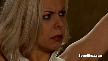 hey blonde slave, feel madame's hands groping your tied body?