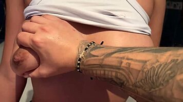 Trapped with best friend she flaunts her huge teasing tits