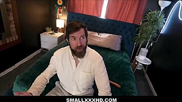 Cute tiny 18+ bunny ravaged in hardcore threesome frenzy