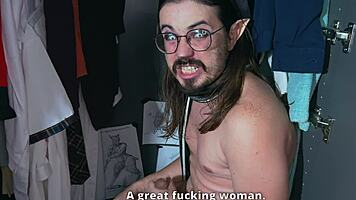 Redhead babe deepthroats and rides cock hard before sloppy creampie on the bed next door