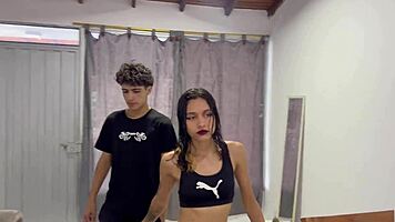 beginner plumber trades work for tight latina's steamy payment fuck
