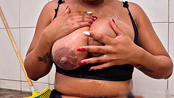 young colombian cutie rips clothes for boss-free homemade fuck