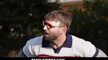 skinny teen bunnies join stepdads for group sex after pickleball game