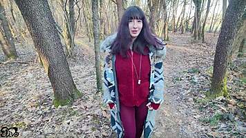 pregnant babe picked up woods by kinky instructor pov