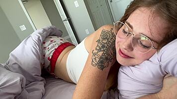 lucy fox sneaks into bed for taboo pov creampie with best friend in household fantasy