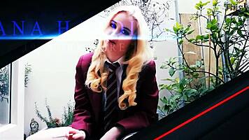 Think a flexible british teen can handle rough first-time pounding from huge cock?