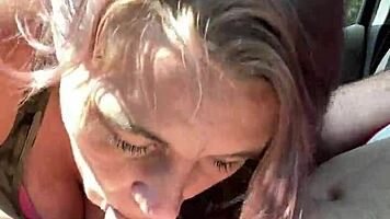 street hooker gives bbbj and swallows cum load right in the car