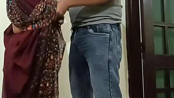 Desi Village Bhabhi Sneaks Dever for Fearful Doggystyle Cheating on Phone Hindi Audio