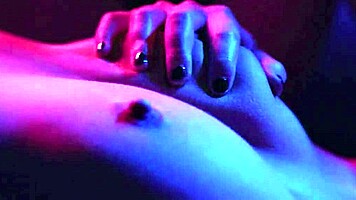 tiny asian blonde squirts messy in group orgasm