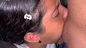 In the bathroom I masturbate hard choking on deepthroat gagging practice with colombian girlfriend vibes