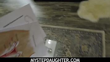 stepdaddy punishes horny teen leia rae with garage creampie biology lesson