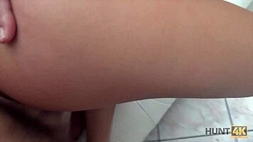 guy pays cash to fuck european brunette girlfriend pov hidden pickup reality