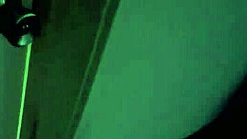 Blindfolded brunette deepthroats monster cock till explosive cumshot