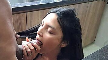 colombian bbw brandy deepthroats fat cock in homemade suck fest