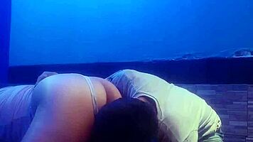 chubby latina wife gags on hubby's cock in motel room!