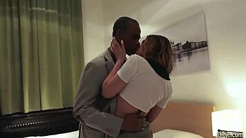 Nympho Hotel Hookup with Old Black Stud Hardcore