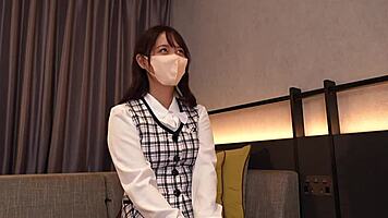 Sneaky office receptionist Sakura craves secret relief in the workplace restroom