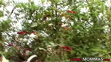 Lesbian teen fingerfucks skinny milf hard
