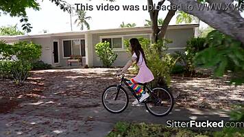 Babysitter caught riding dildo swaps for real cock