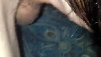 petite 18+ teen spits sloppy on boyfriend cock before doggy deepthroat