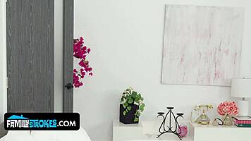 pervy babe fucked hard by guy while hot milf watches creampie