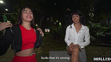 spontaneous public pickup turns into wild threesome with deep ass pounding