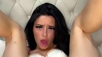 horny american college coed brunette squirts hard solo masturbating with toys webcam