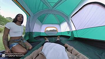 vrb brazilian shemale trans bareback camping fuck pt 2 intense
