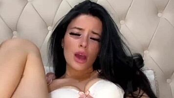 horny american college coed brunette squirts hard solo masturbating with toys webcam