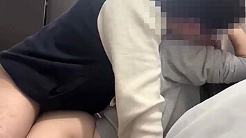 Skinny 18+ hottie seduces perv for wild cowgirl orgasm ride 😏💦