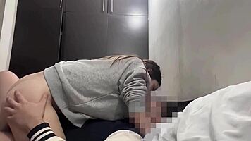 Skinny 18+ hottie seduces perv for wild cowgirl orgasm ride 😏💦