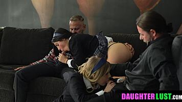 Horny Therapist Orders Stepdad Swap for Raw Cowgirl Ride on Tight Young Pussy Orgy Fantasy